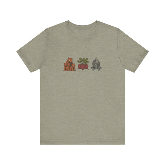 Bears, Beets, Battlestar (Icons) — Retro Tee (Light)