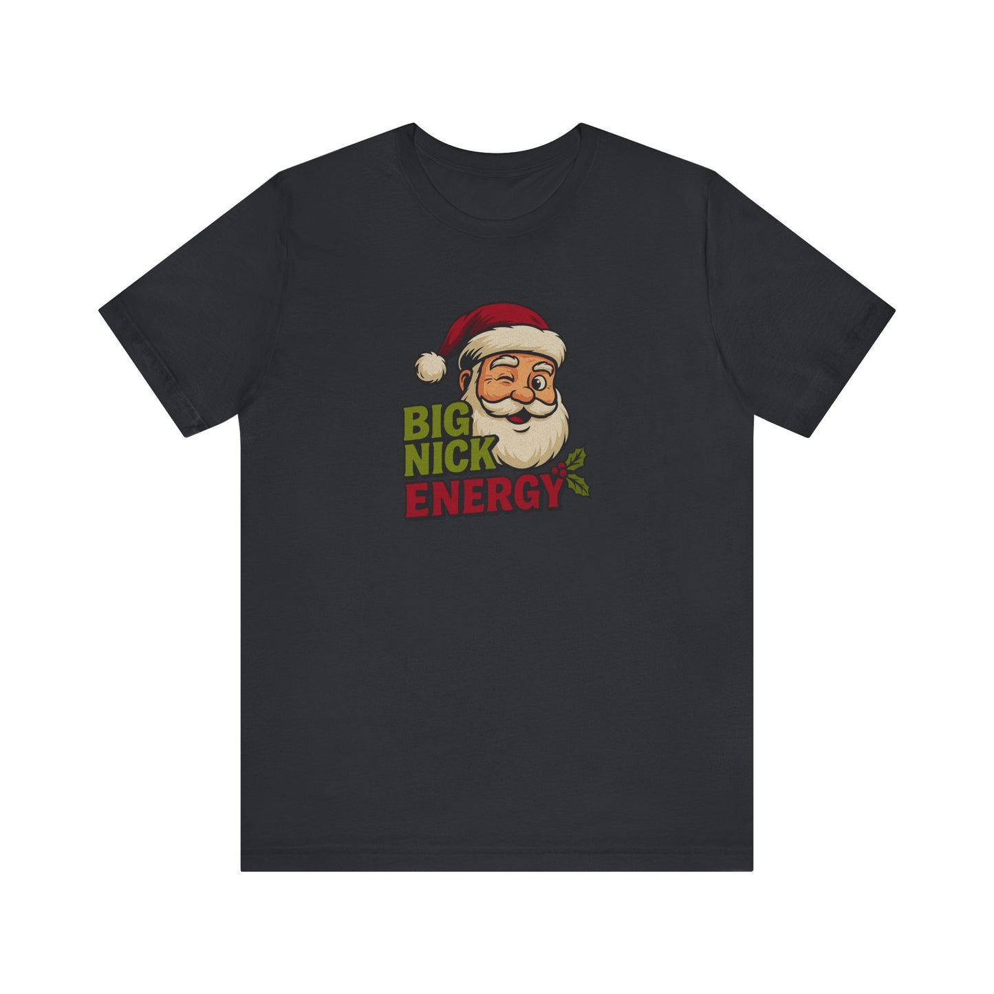 Big Nick Energy — Retro Santa Christmas Tee (Dark)