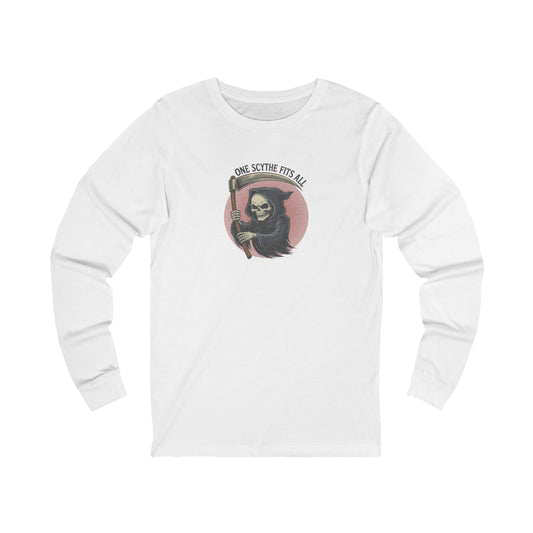 One Scythe Fits All — Grim Reaper Retro Long Sleeve (Light)
