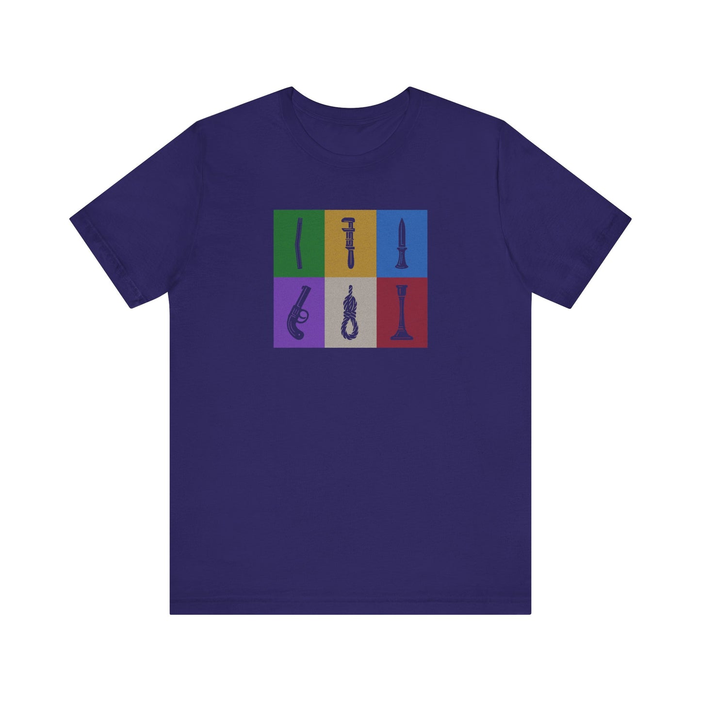 Six Ways Into the Evidence Locker — Clue Retro Tee (Dark)