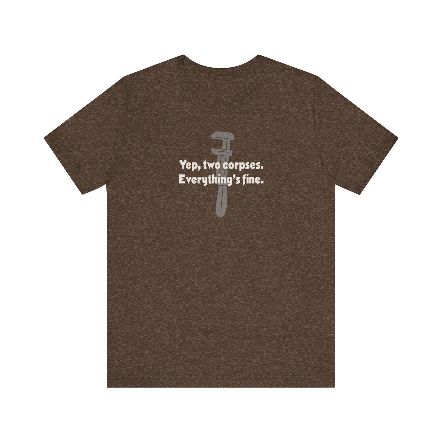 Yep, Two Corpses. Everything’s Fine — Clue Retro Tee (Dark)