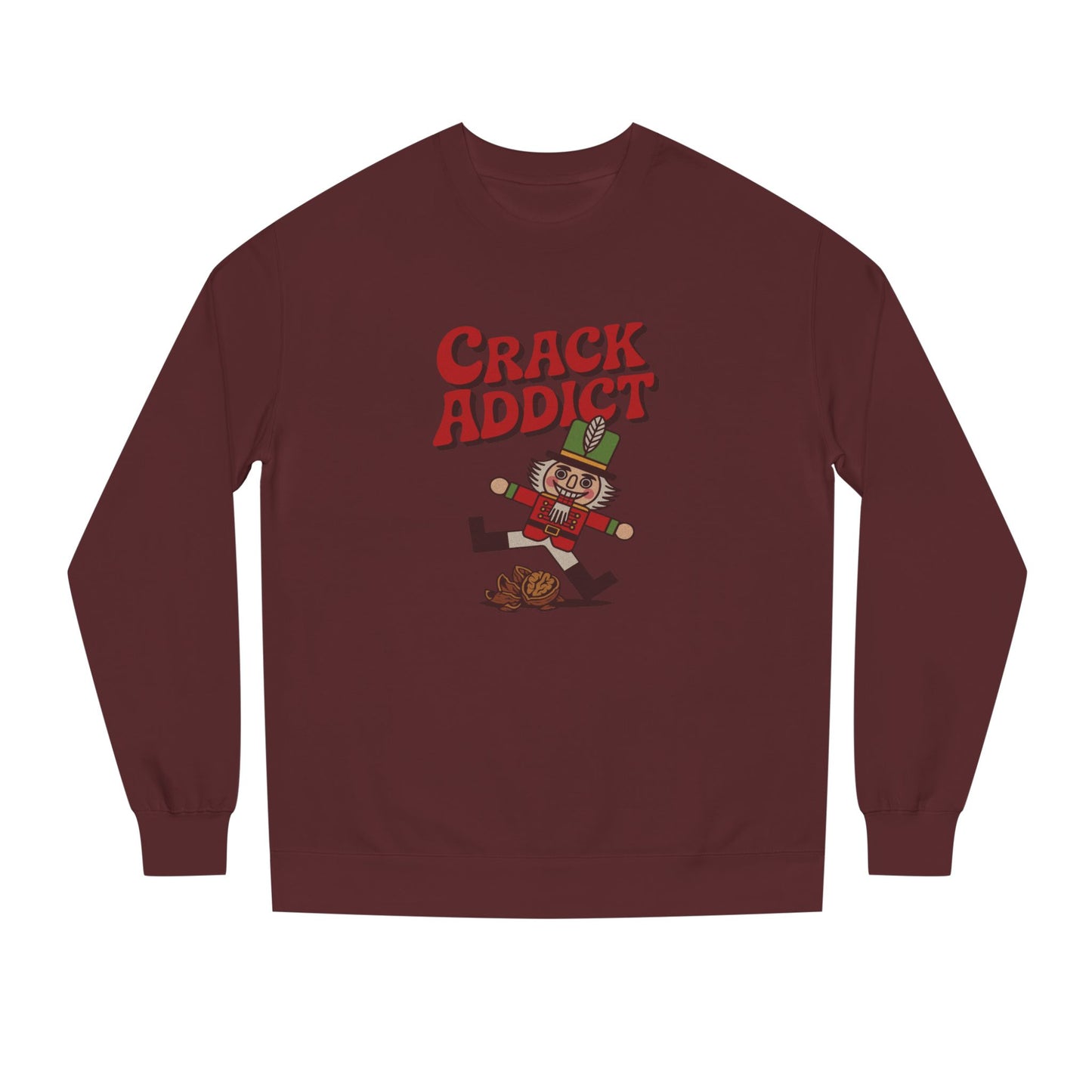 Crack Addict Nutcracker (Unhinged Remix) — Retro Sweatshirt (Dark)