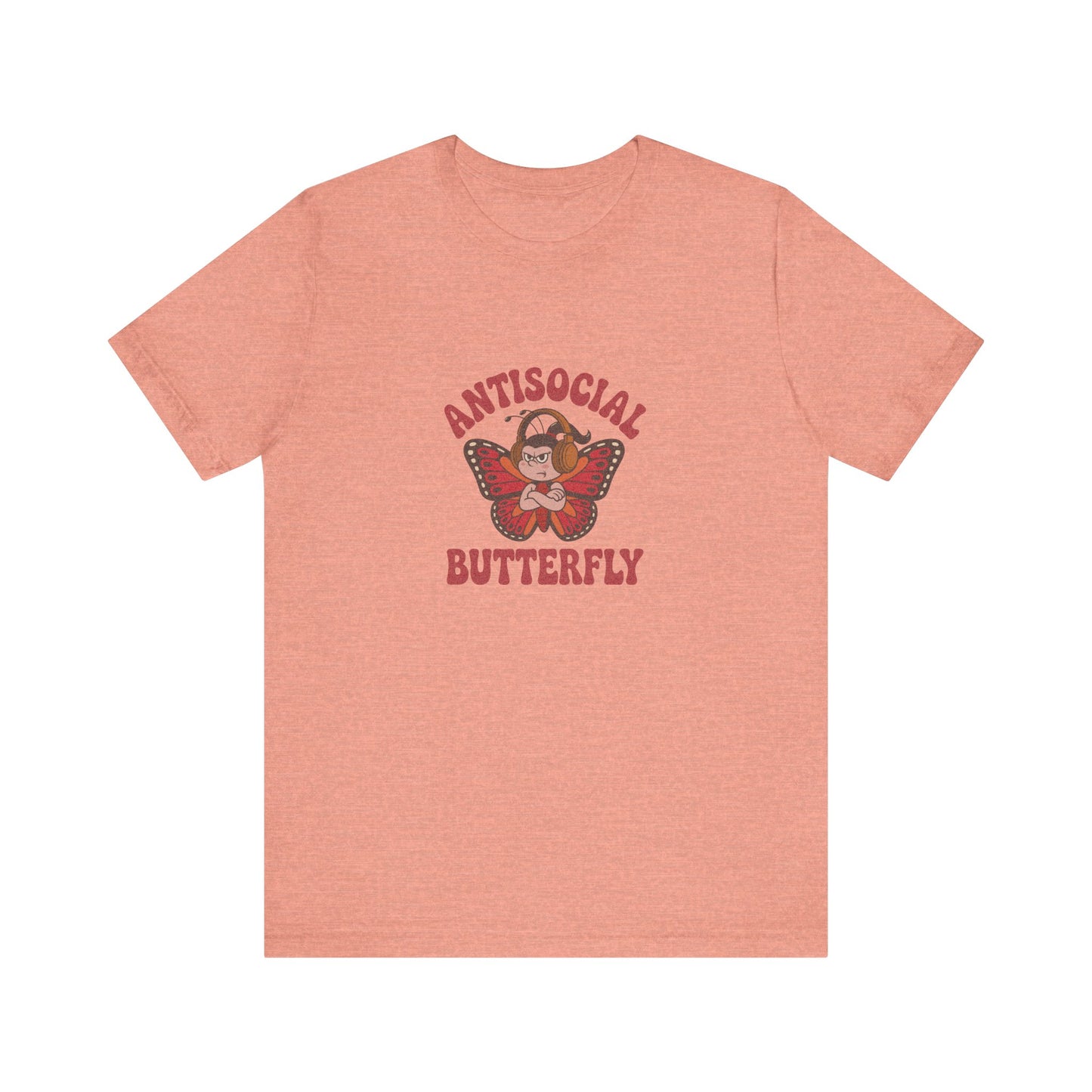 Antisocial Butterfly (Female) — Retro Workout Tee (Light)