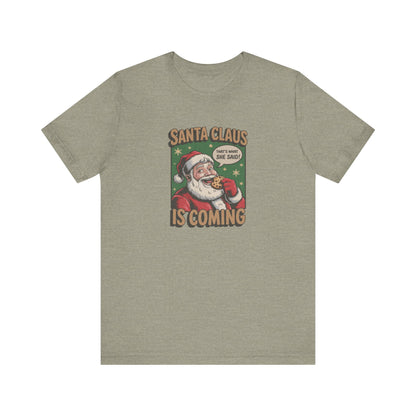 Santa Claus is Coming — Vintage Christmas Tee (Light)