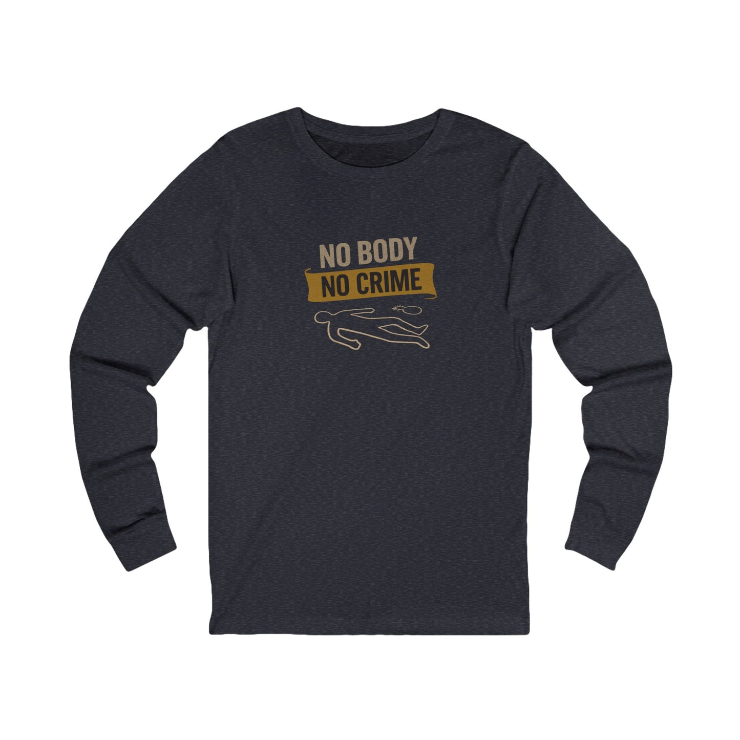 No Body, No Crime — Psych Crime Scene Retro Long Sleeve (Dark)