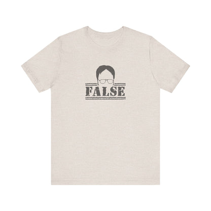 Dwight Schrute FALSE —  The Office-Inspired Retro Tee (Light)