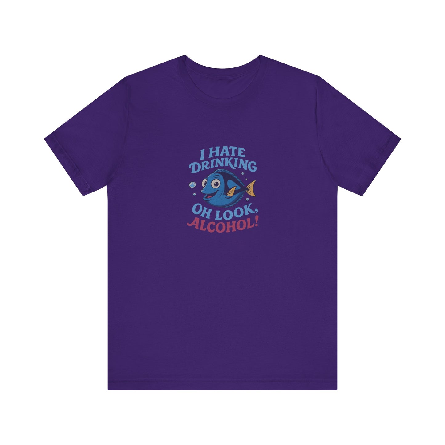 I Hate Drinking (Oh Look, Alcohol!) — Forgetful Fish Retro Tee (Dark)