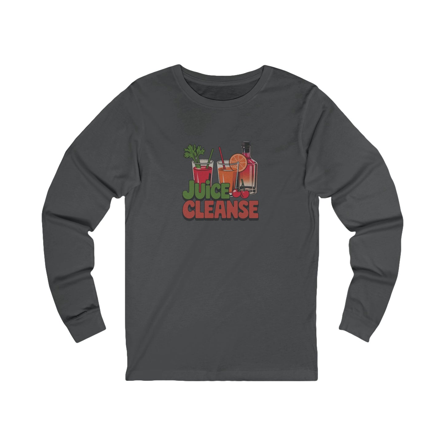 Juice Cleanse Liquid Diet — Boozy Brunch Retro Long Sleeve (Dark)