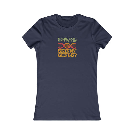 Pair of Skinny Genes (Colorful) — Retro Graphic Women's Tee (Dark)