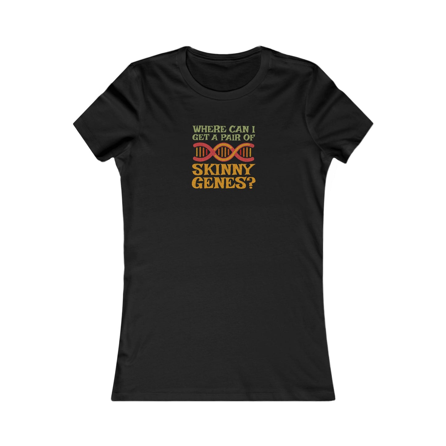 Pair of Skinny Genes (Colorful) — Retro Graphic Women's Tee (Dark)
