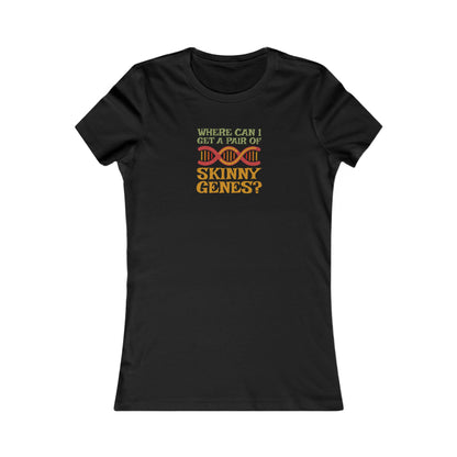 Pair of Skinny Genes (Colorful) — Retro Graphic Women's Tee (Dark)
