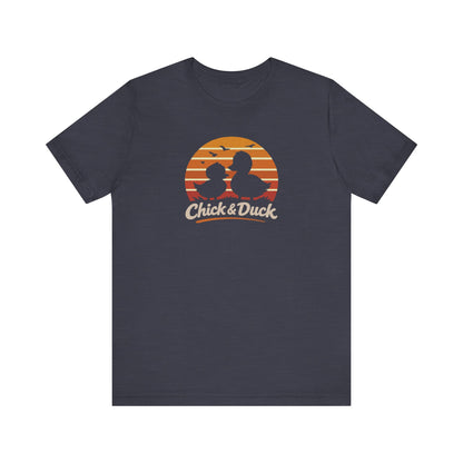 The Chick and the Duck — Friends Retro Tee (Dark)
