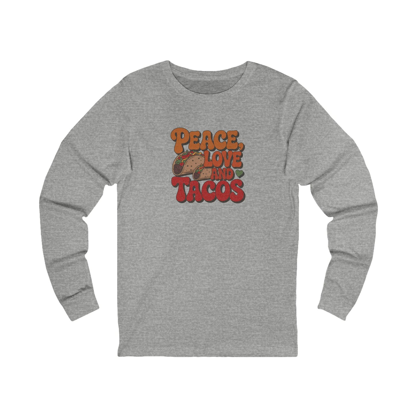 Peace, Love, and Tacos — Retro Foodie Long Sleeve (Light)