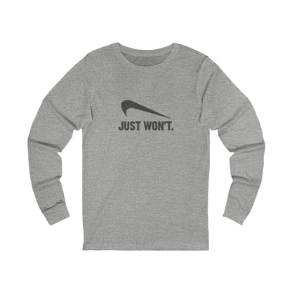 Just Won’t Athletic Parody — Retro Workout Long Sleeve (Light)