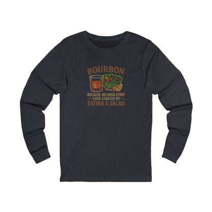 Bourbon > Eating a Salad — Retro Long Sleeve (Dark)