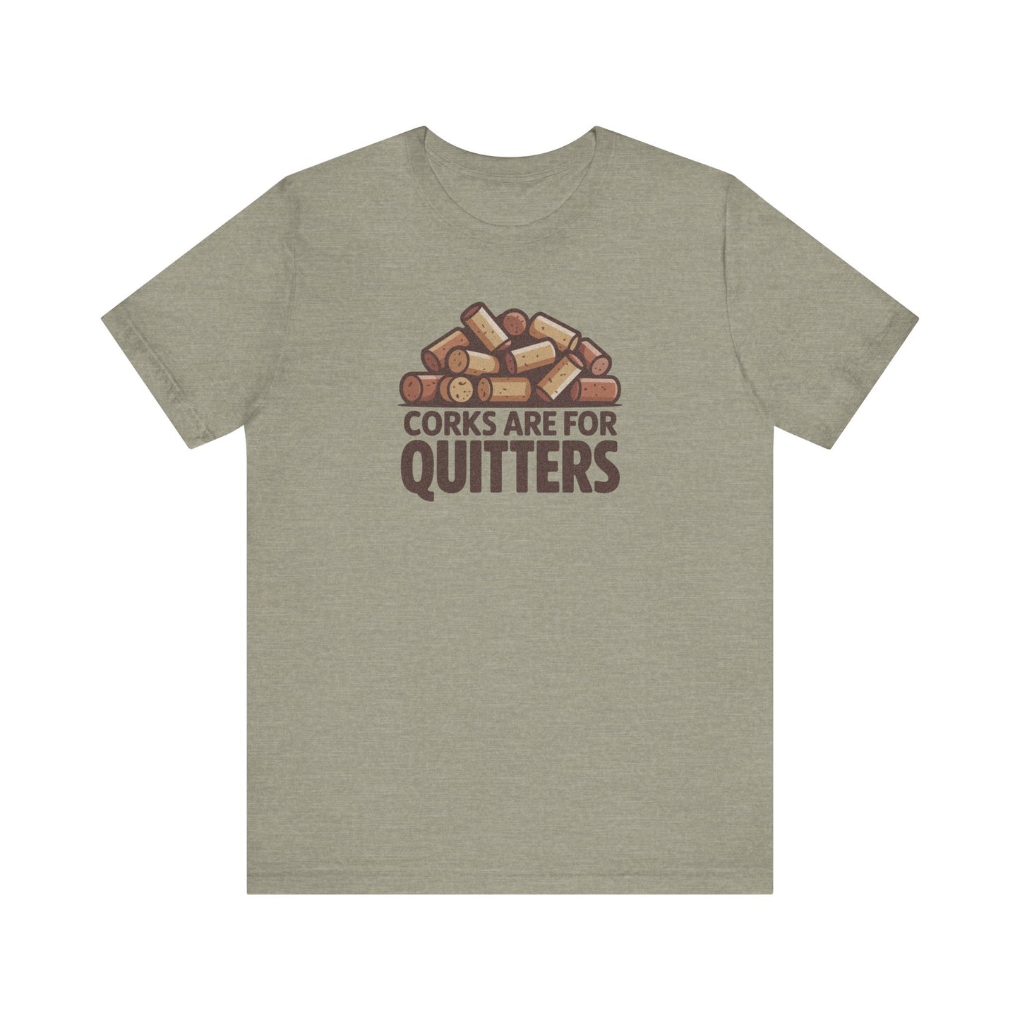Corks Are For Quitters – Wine Lover Retro Tee (Light)