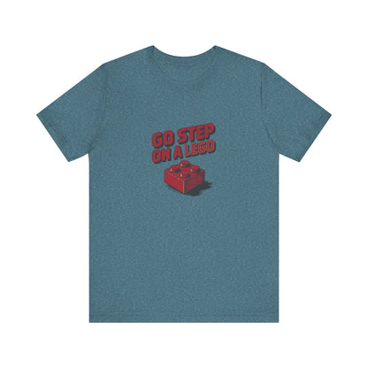 Go Step on a LEGO — Red Plastic Brick Retro Tee (Light)