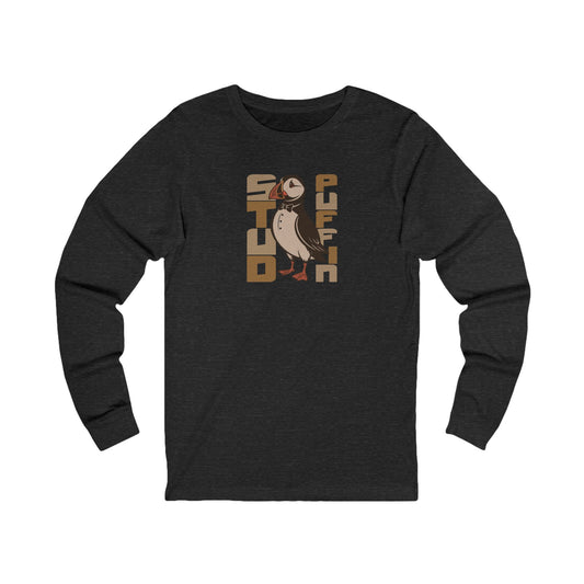 Stud Puffin, Licensed to Chill – Spy-Bird Retro Long Sleeve (Dark)