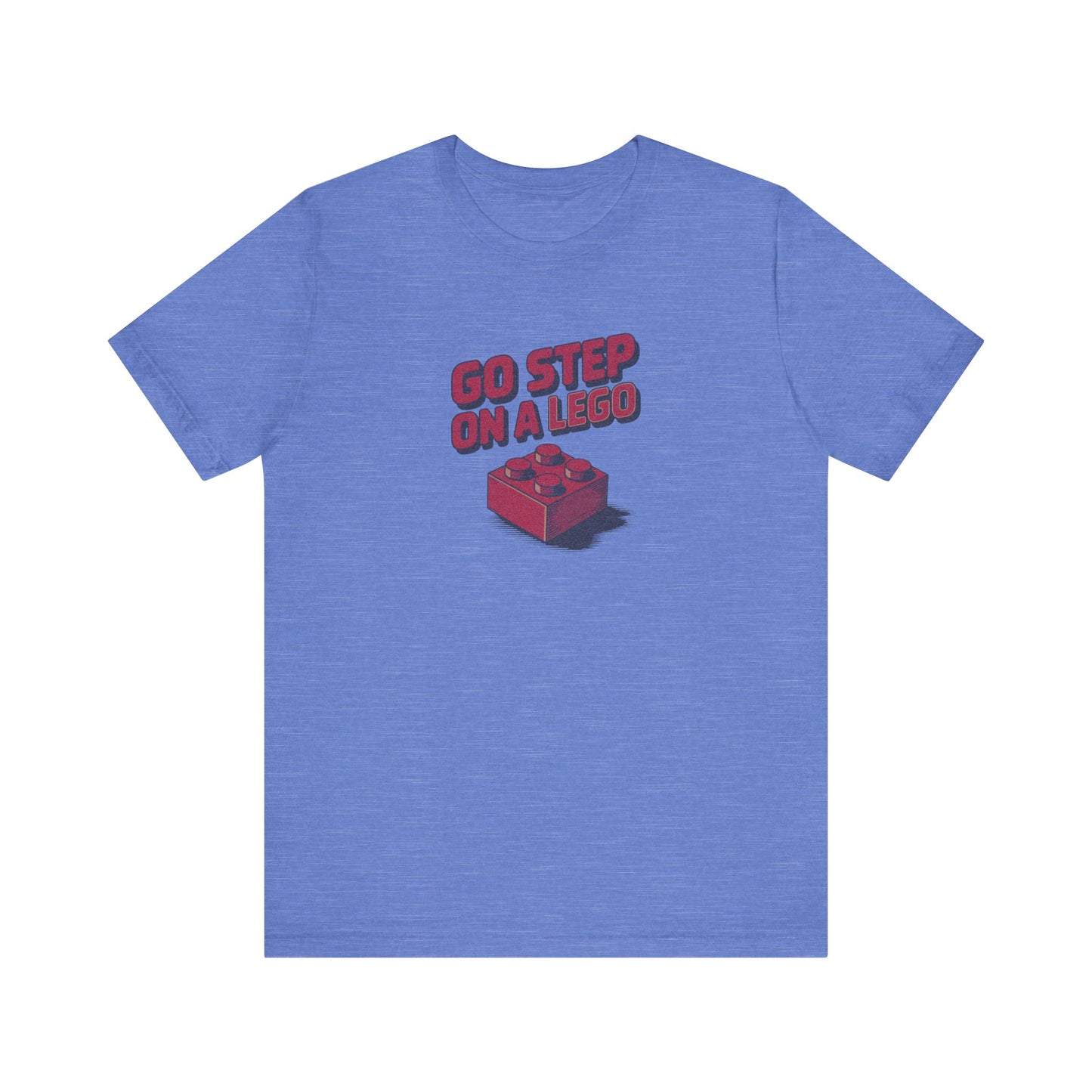 Go Step on a LEGO — Red Plastic Brick Retro Tee (Light)