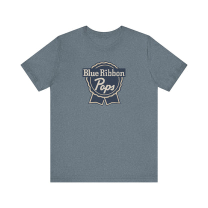 Blue Ribbon Pops Shirt — Funny Dad Gift, Retro Beer Dad Tee