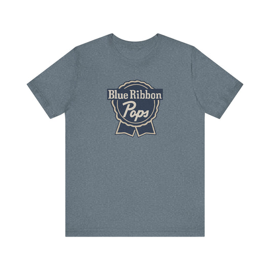 Blue Ribbon Pops Shirt — Funny Dad Gift, Retro Beer Dad Tee