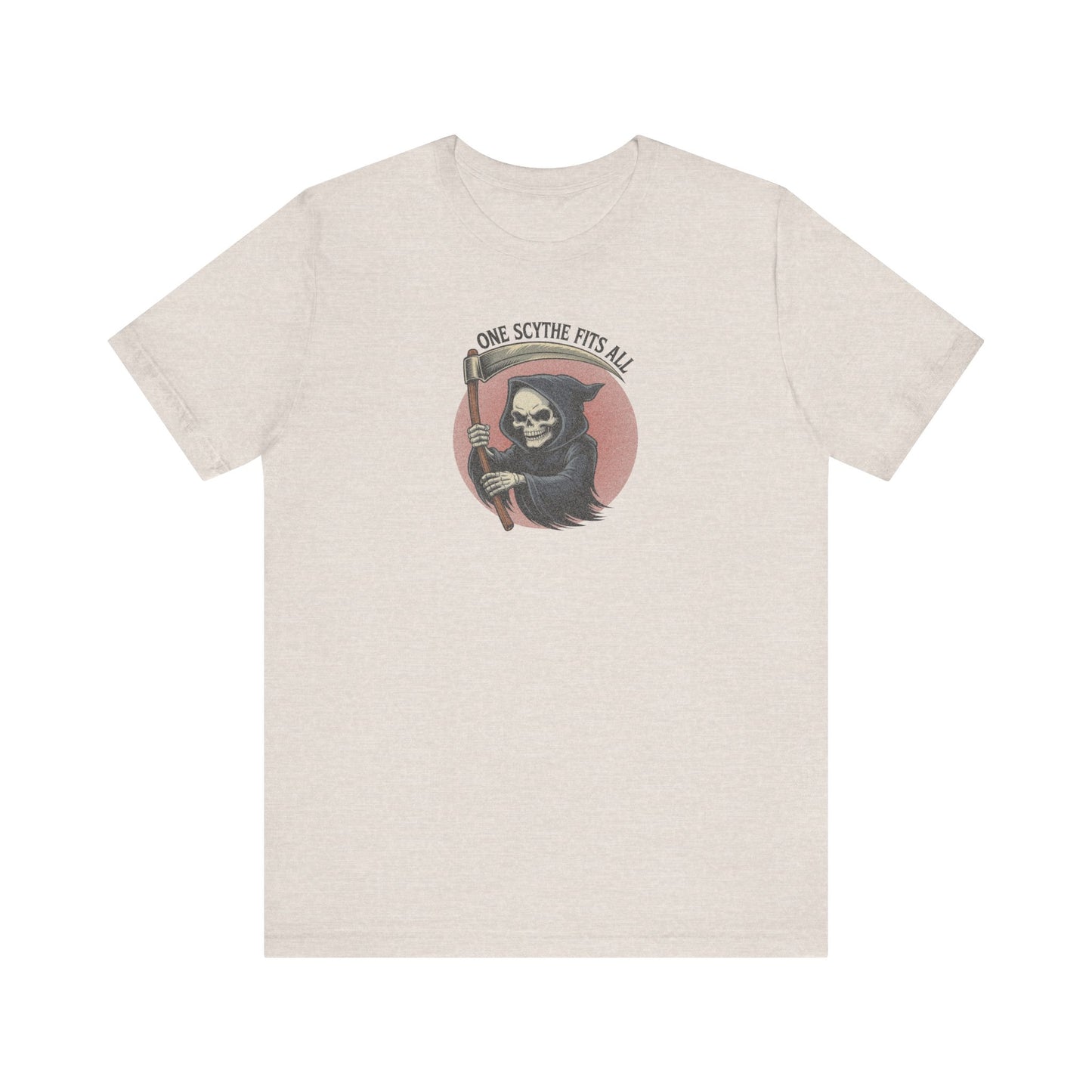 One Scythe Fits All — Grim Reaper Retro Tee (Light)