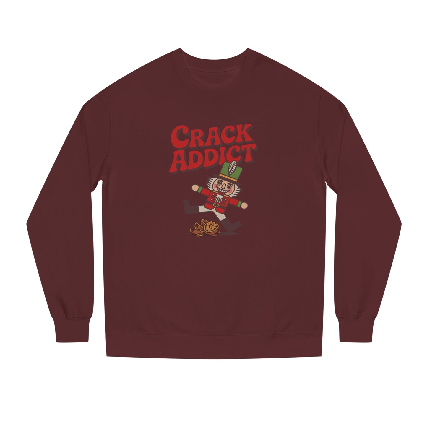 Crack Addict Nutcracker (Unhinged Remix) — Retro Sweatshirt (Dark)