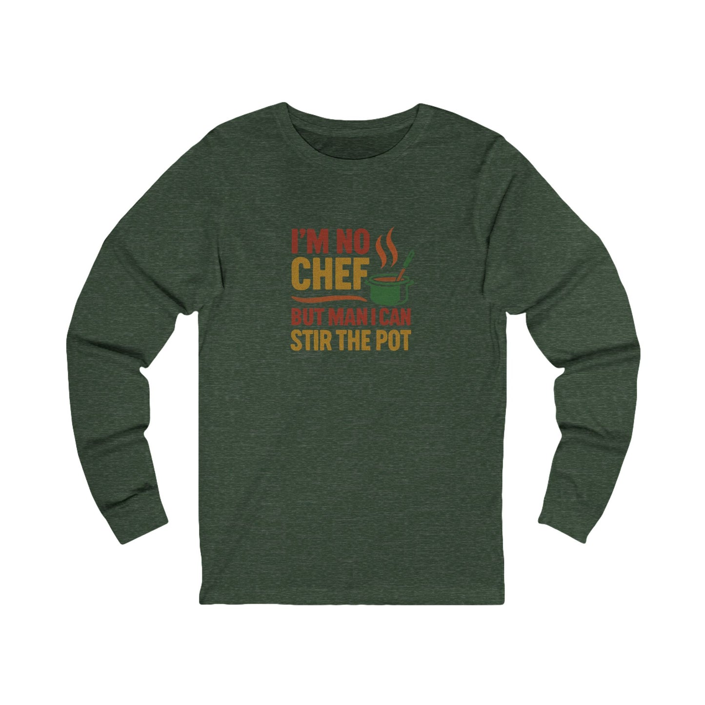 I'm No Chef, But Man I Stir the Pot — Retro Long Sleeve (Dark)