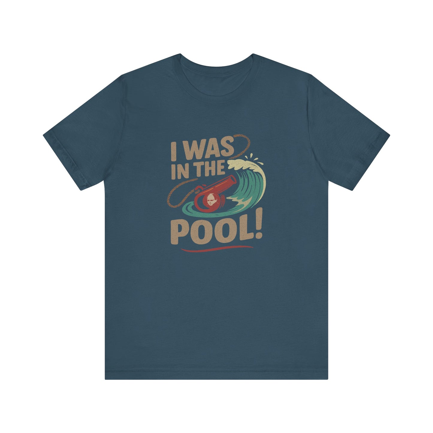 I Was in the Pool! — George Costanza Shrinkage Retro Tee (Dark)