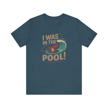 I Was in the Pool! — George Costanza Shrinkage Retro Tee (Dark)