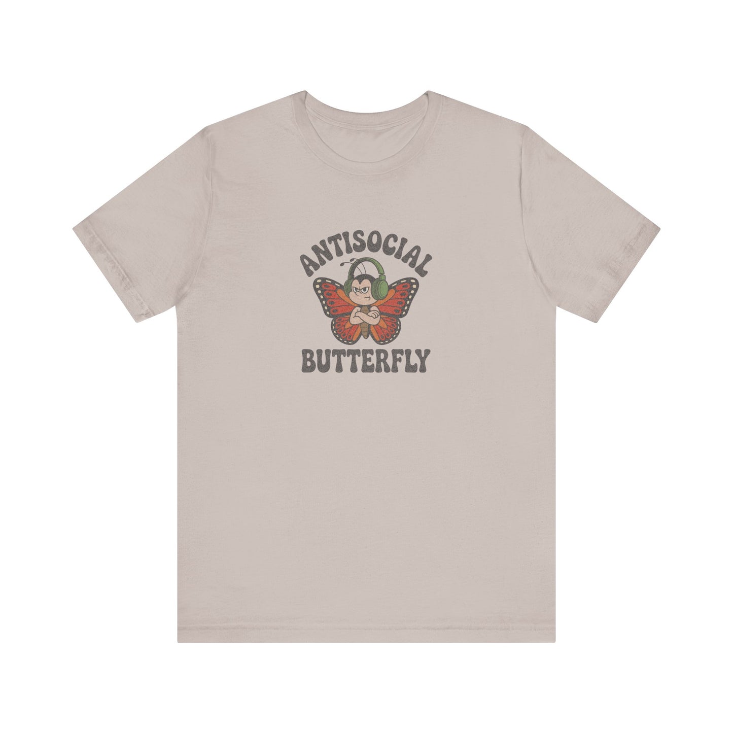 Antisocial Butterfly (Male) — Retro Workout Tee (Light)