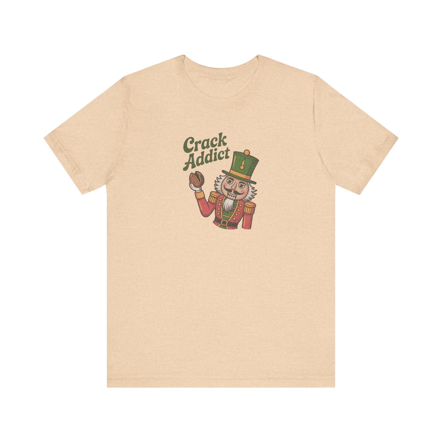 Crack Addict Nutcracker — Vintage Christmas Retro Tee (Light)
