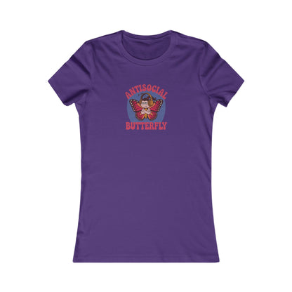 Antisocial Butterfly (Female) — Retro Workout Women's Tee (Dark)