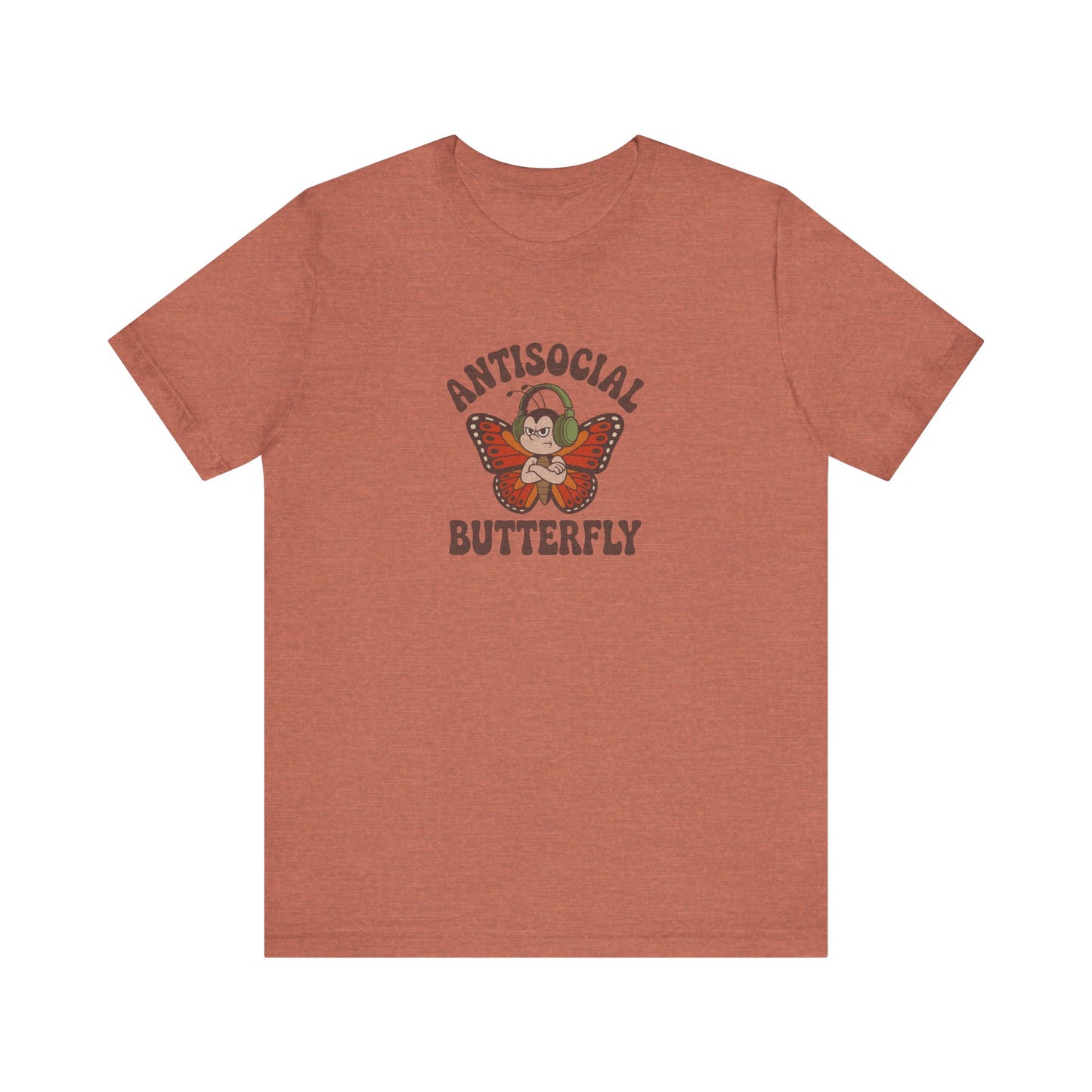 Antisocial Butterfly (Male) — Retro Workout Tee (Light)