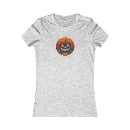 Retro Jack: Bold Grin — Halloween Sunset Women's Tee (Light)