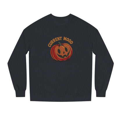 Current Mood (Cute Pumpkin) — Retro Halloween Sweatshirt (Dark)