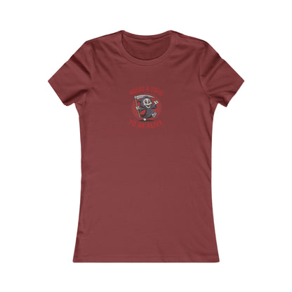 What a Time to Be Alive (Cute) — Lil Reaper Retro Women's Tee (Dark)