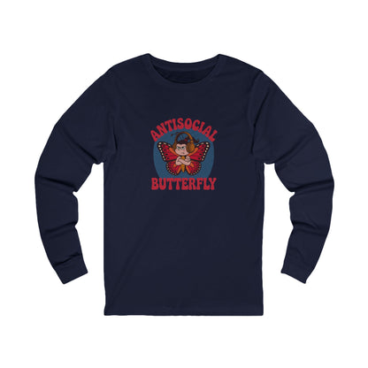 Antisocial Butterfly (Female) — Retro Workout Long Sleeve (Dark)