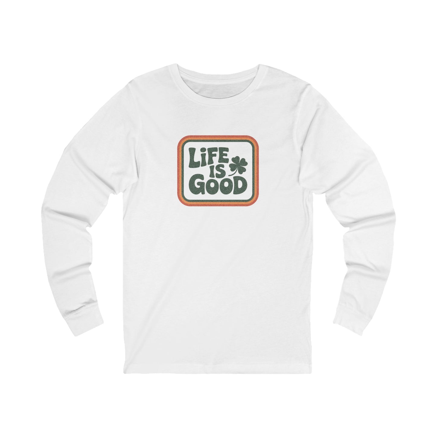 Life Is Good, Shamrock Style — St. Patrick’s Retro Long Sleeve (Light)