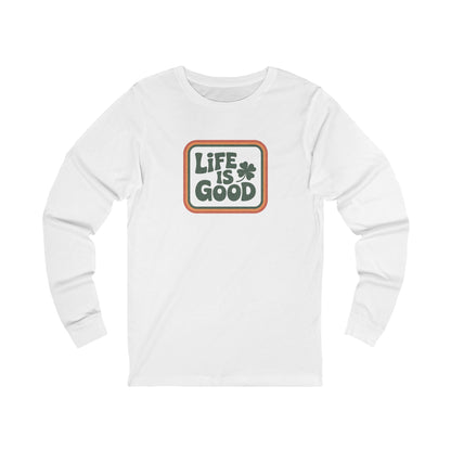 Life Is Good, Shamrock Style — St. Patrick’s Retro Long Sleeve (Light)