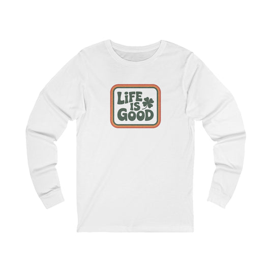 Life Is Good, Shamrock Style — St. Patrick’s Retro Long Sleeve (Light)
