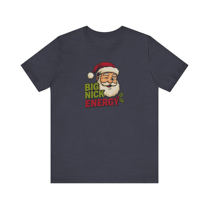 Big Nick Energy — Retro Santa Christmas Tee (Dark)