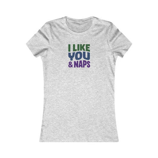 I Like You & Naps (Cool Gradient) — Retro Loungewear Women's Tee (Light)