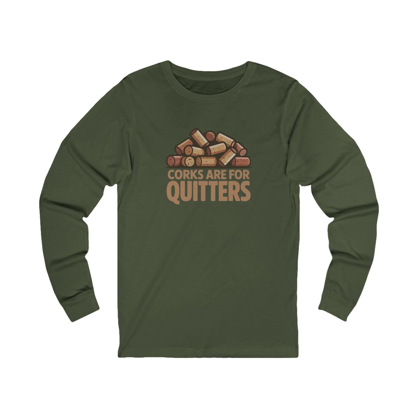 Corks Are For Quitters – Wine Lover Retro Long Sleeve (Dark)