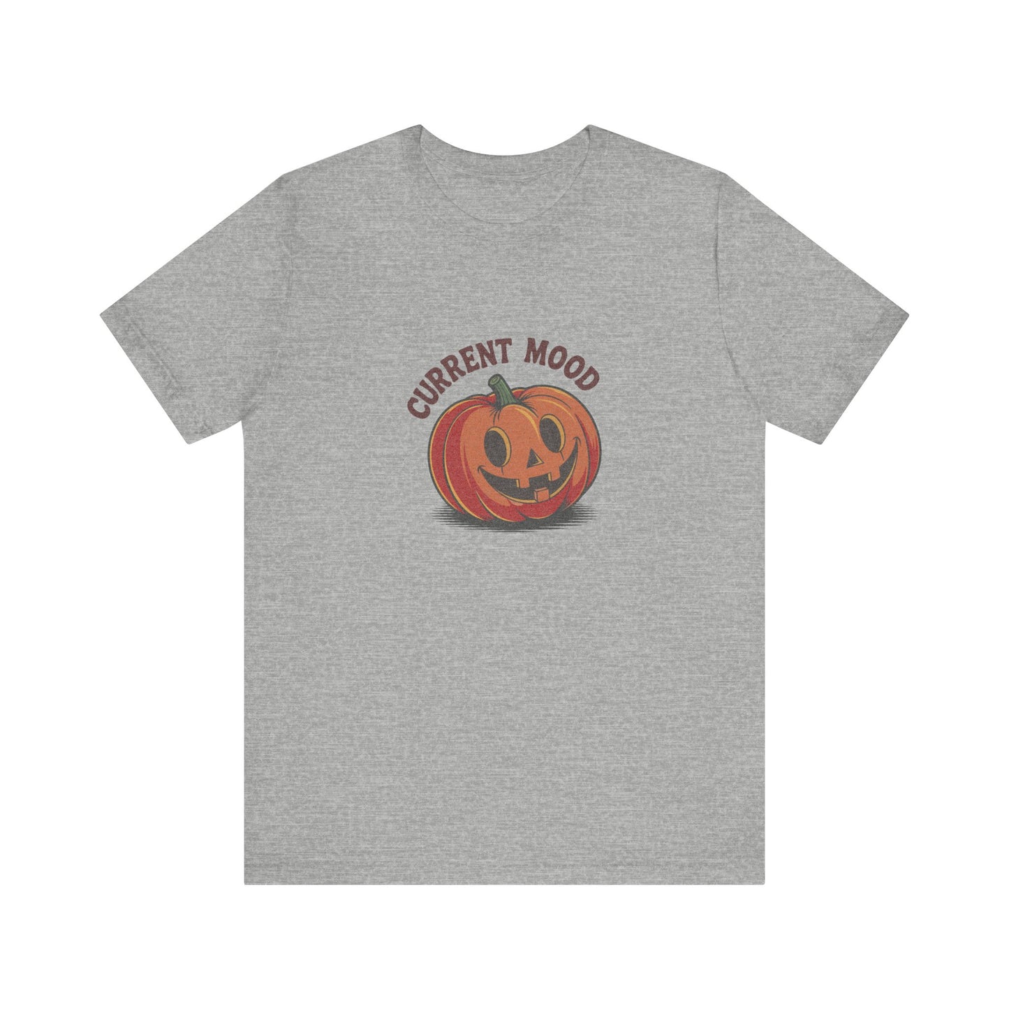Current Mood (Cute Pumpkin) — Retro Halloween Tee (Light)