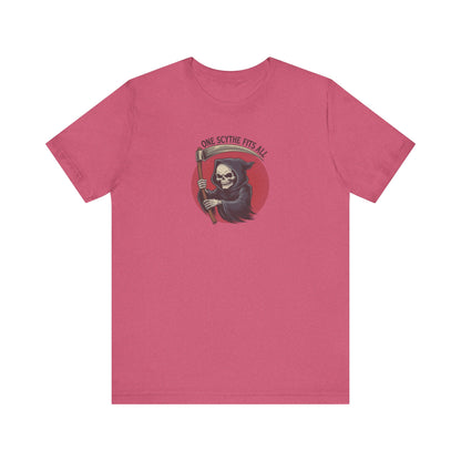 One Scythe Fits All — Grim Reaper Retro Tee (Light)