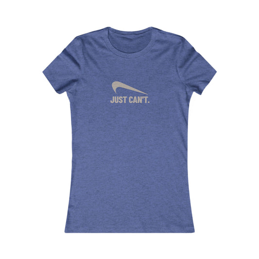 Just Can’t Athletic Parody — Retro Workout Women's Tee (Dark)