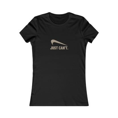 Just Can’t Athletic Parody — Retro Workout Women's Tee (Dark)