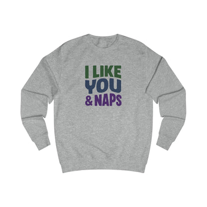 I Like You & Naps (Cool Gradient) — Retro Loungewear Sweatshirt (Light)