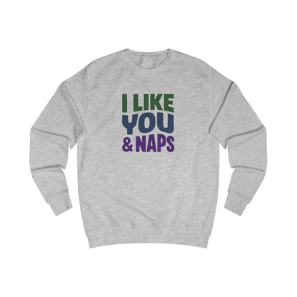 I Like You & Naps (Cool Gradient) — Retro Loungewear Sweatshirt (Light)